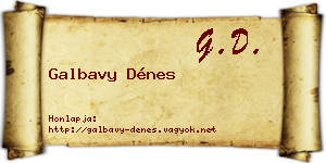 Galbavy Dénes névjegykártya