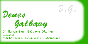 denes galbavy business card